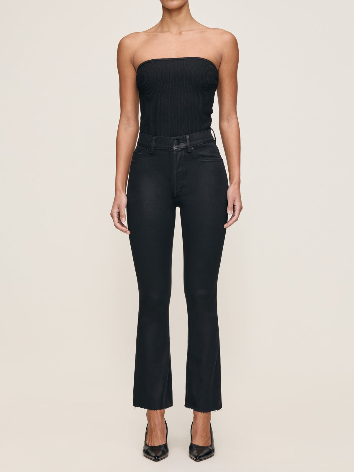 Bridget Boot High Rise Crop - Black Coated