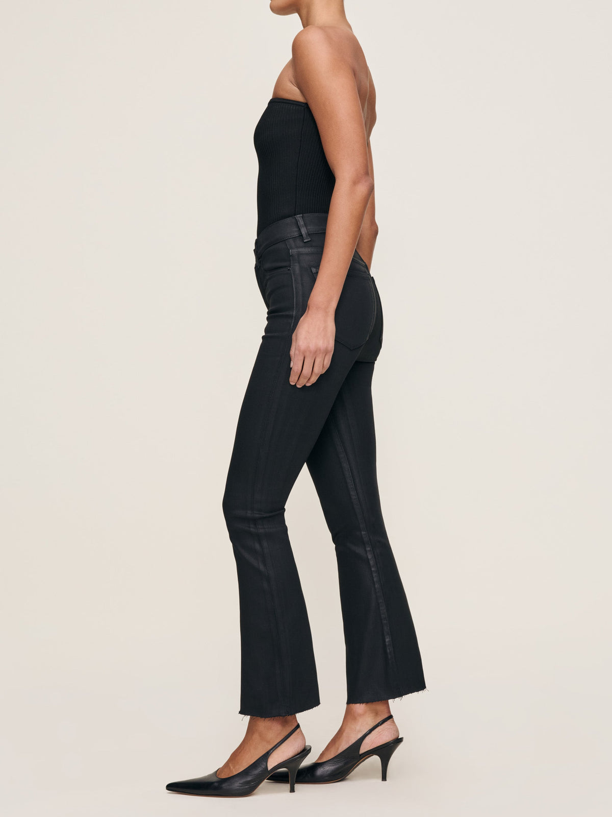 Bridget Boot High Rise Crop - Black Coated