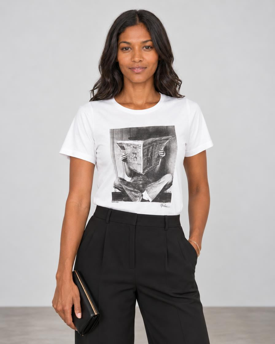 Headlines Tee - White