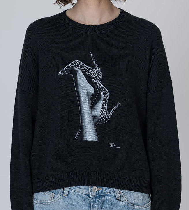 Rest & Play Jordyn Crew Sweater - Black
