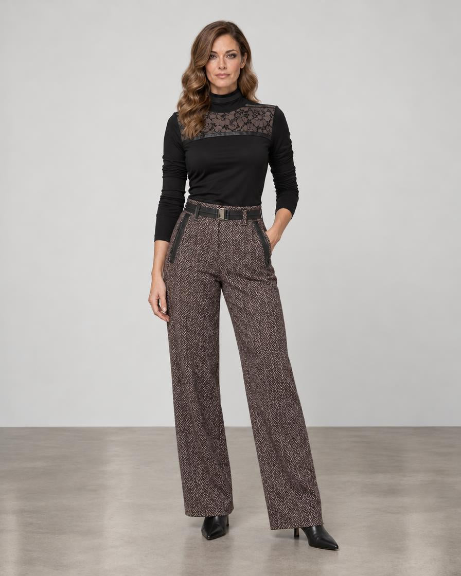 Beate Heymann Leather & Lace Shirt - Black