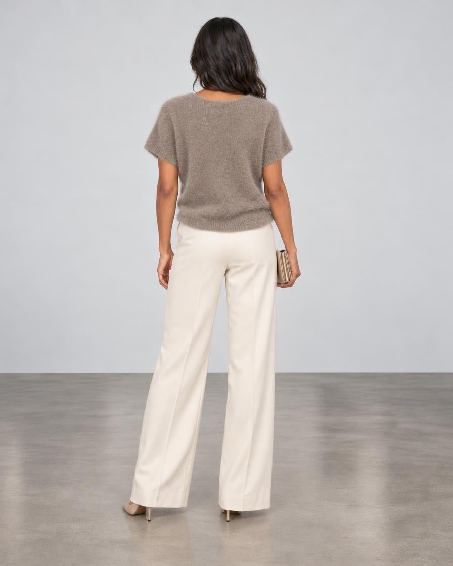 Universel Short Sleeve Fox Pullover - Taupe