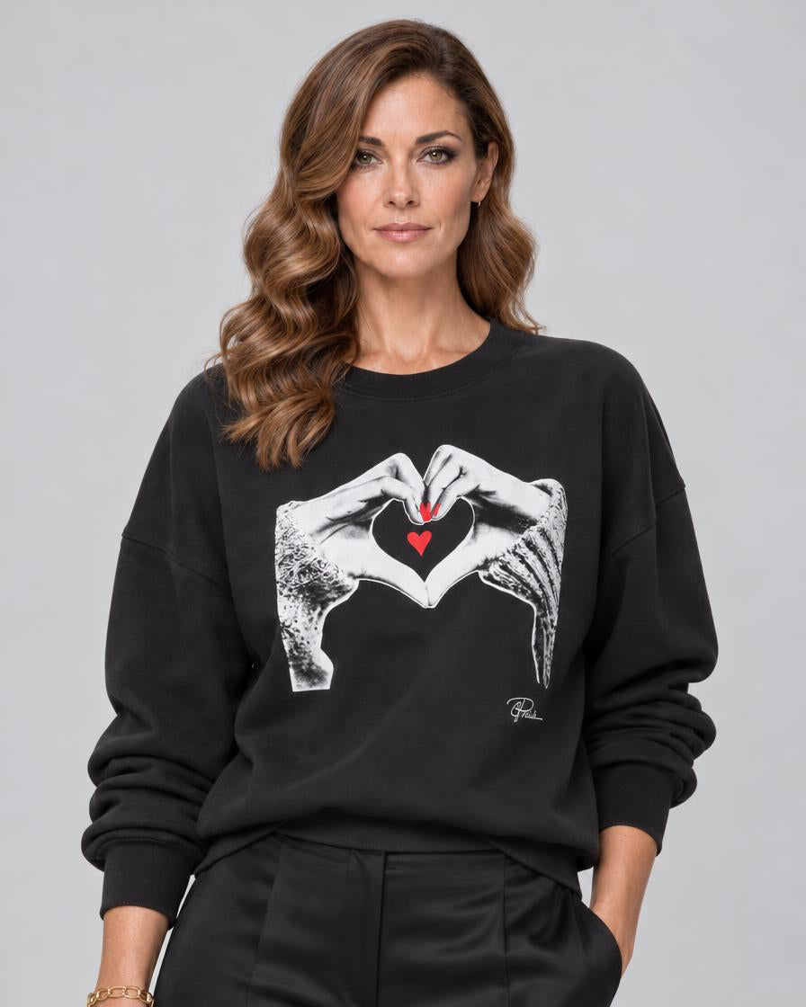 Full Heart Cozy Sweatshirt - Black