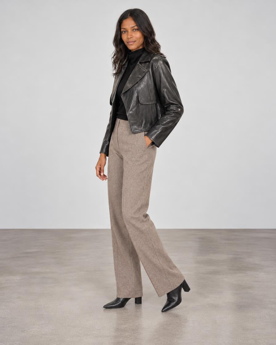 Camille Vegan Leather Jacket - Black