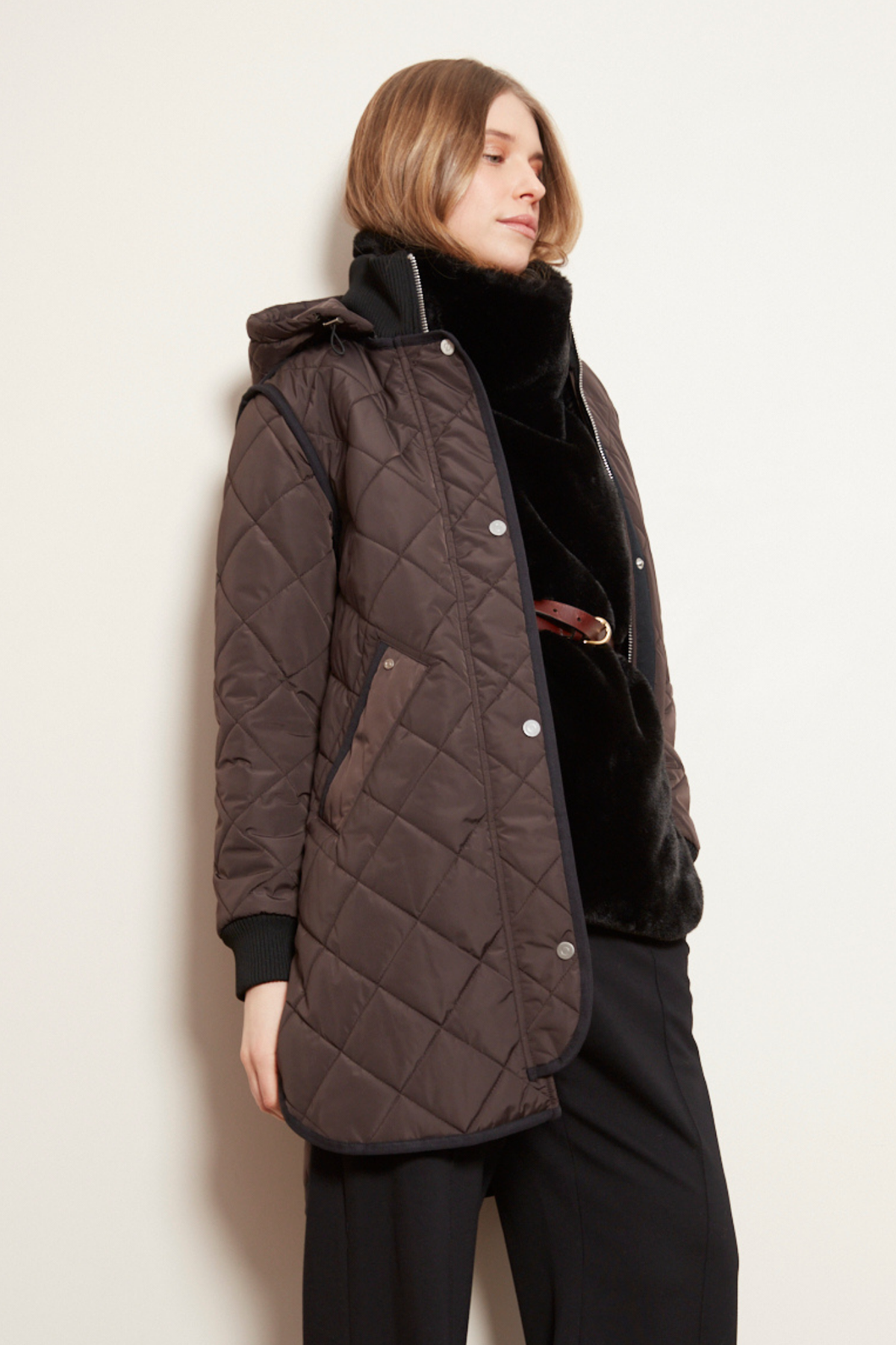 Libby Quilt Coat - Chocolate