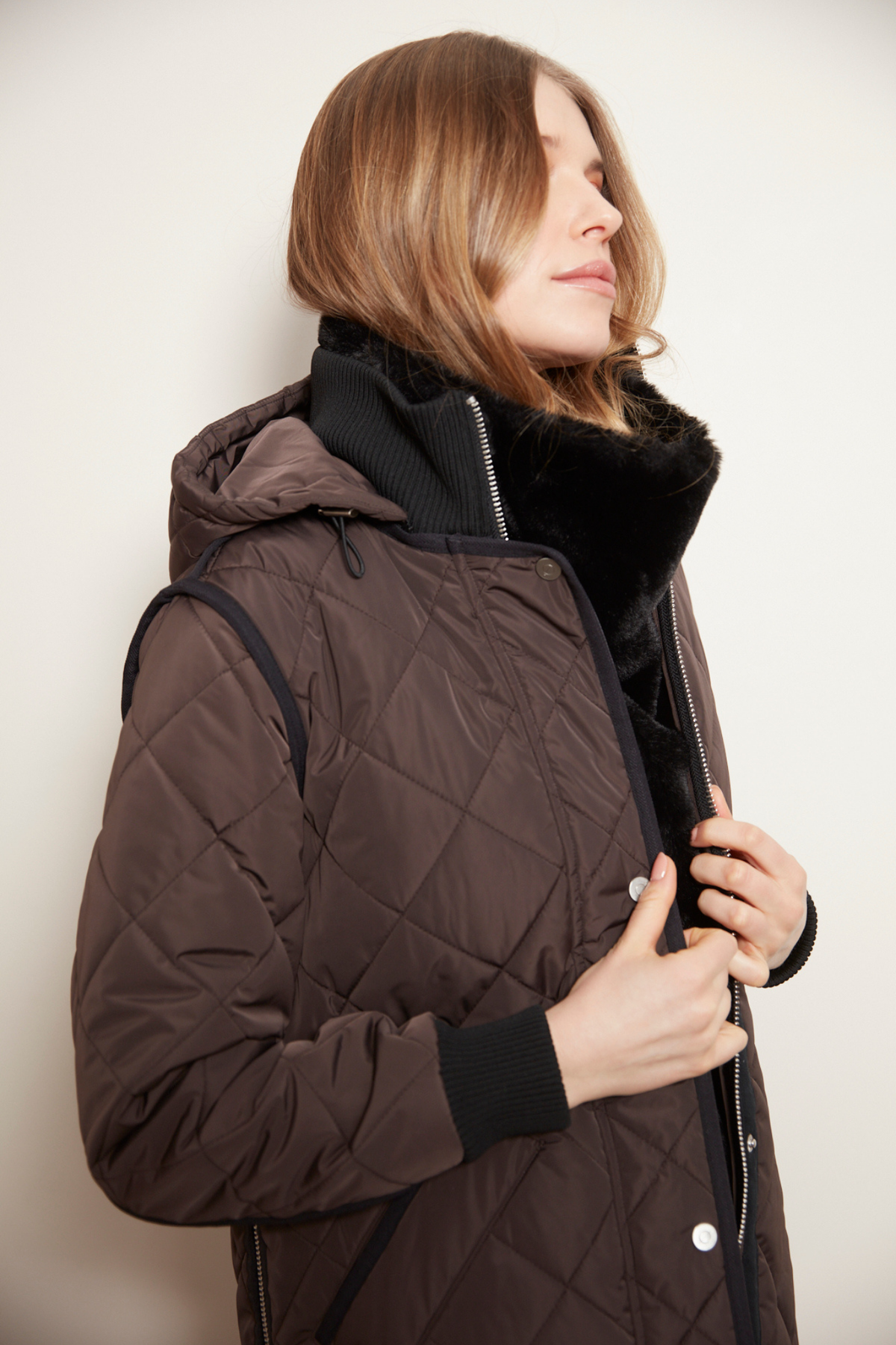 Libby Quilt Coat - Chocolate