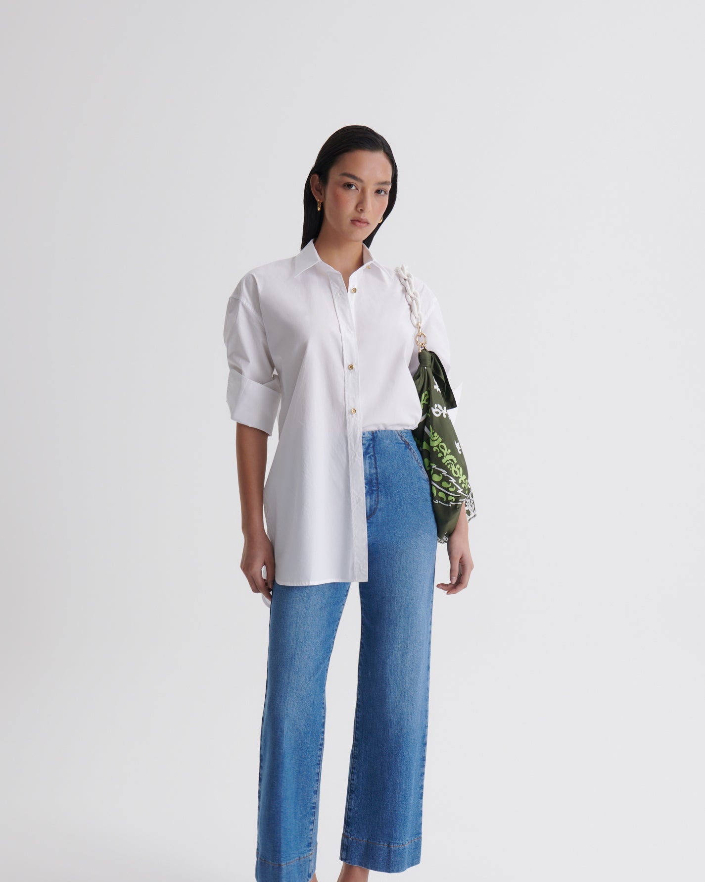 Scanlan Theodore denim cropped jean in Washed Indigo