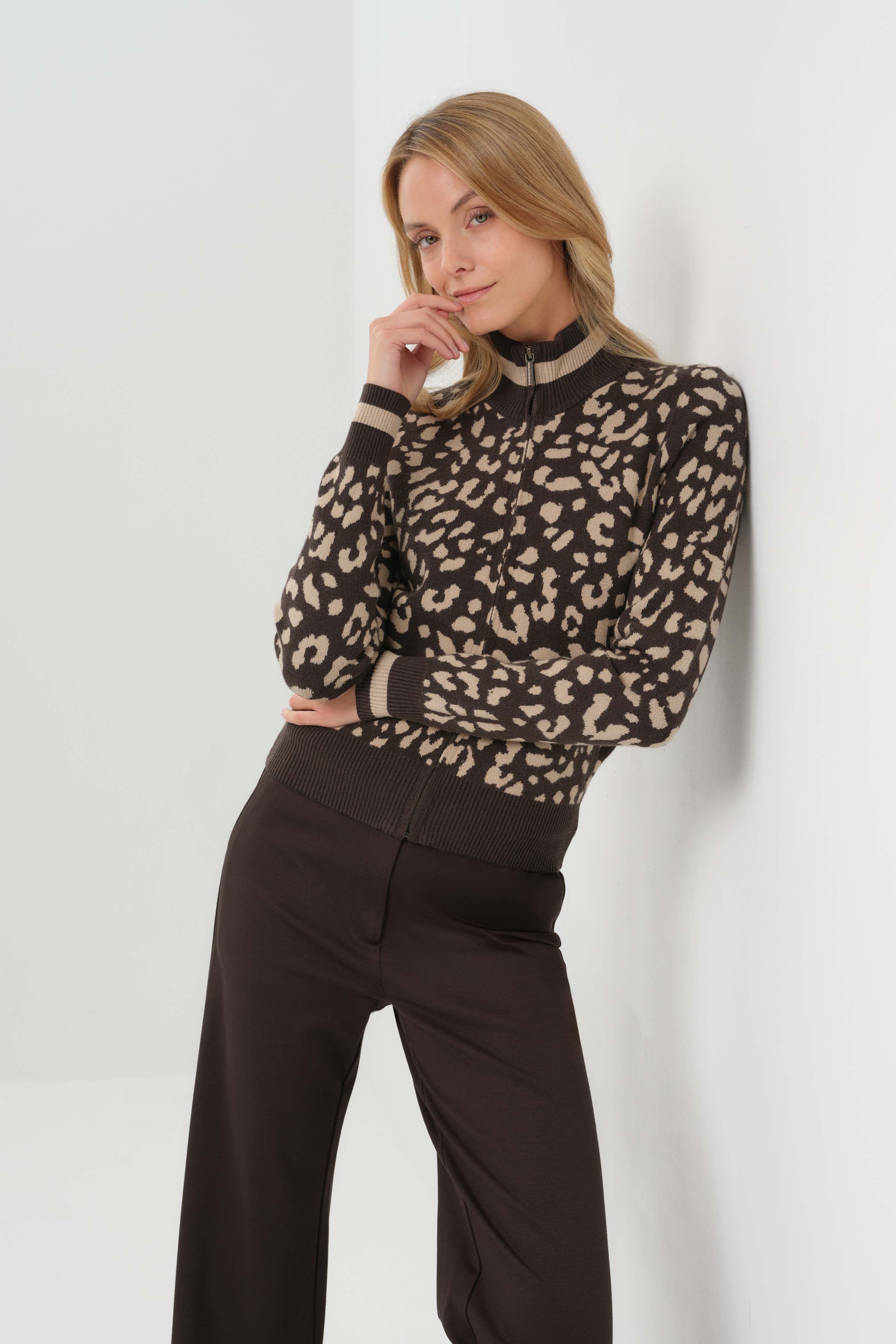 Bomi Cardigan - Urban Jungle/Latte & Espresso