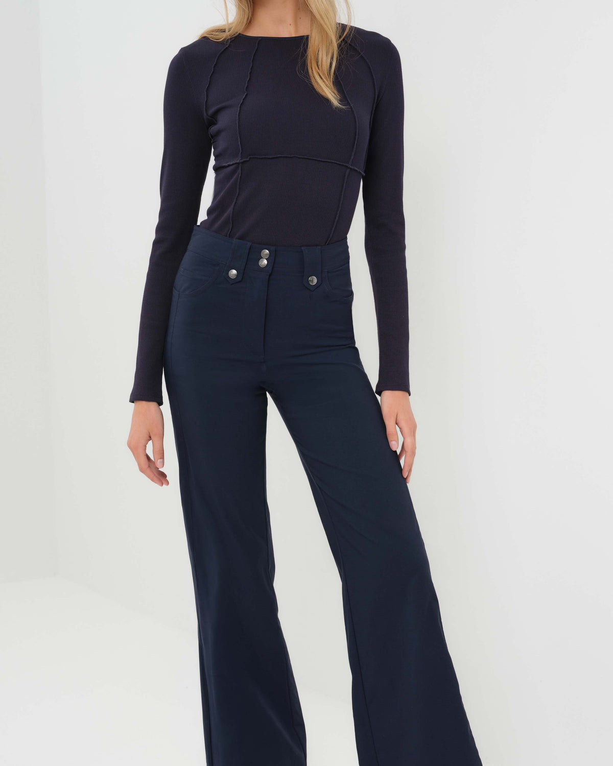 Harley Midweight Travel Wide Leg Pant - Navy