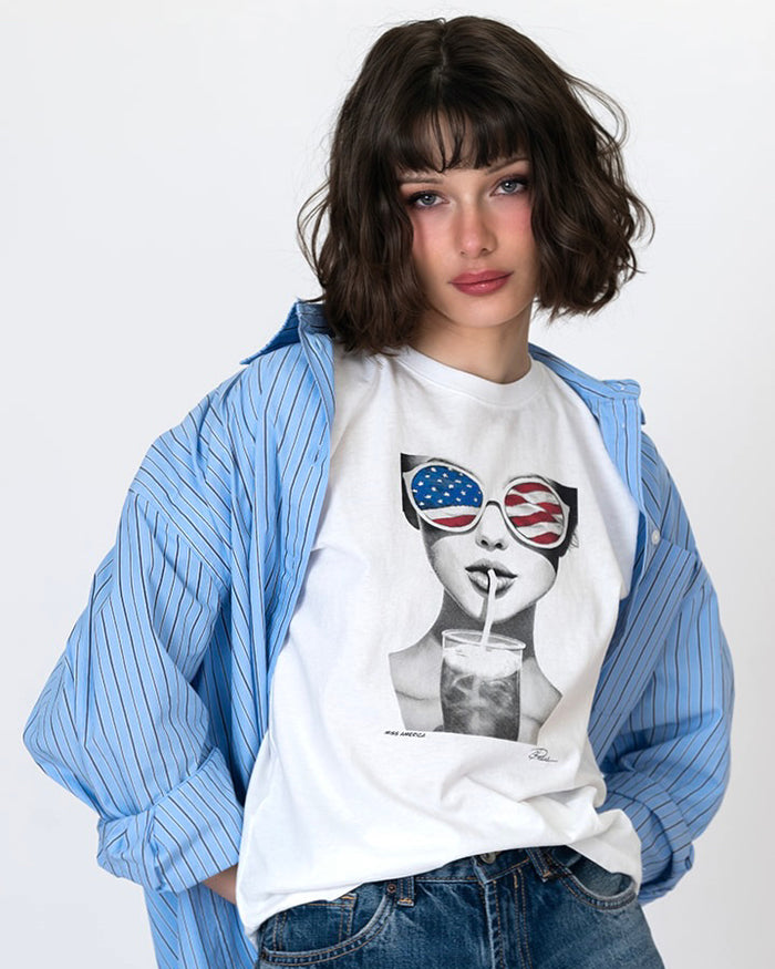 CPRESS Studio Miss America Mushie Tee in White