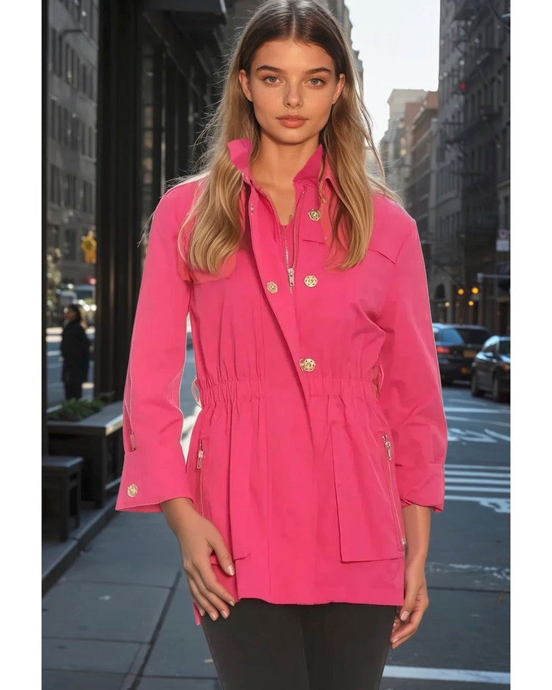 Ciao Milano Anna waterproof jacket in Hot Pink