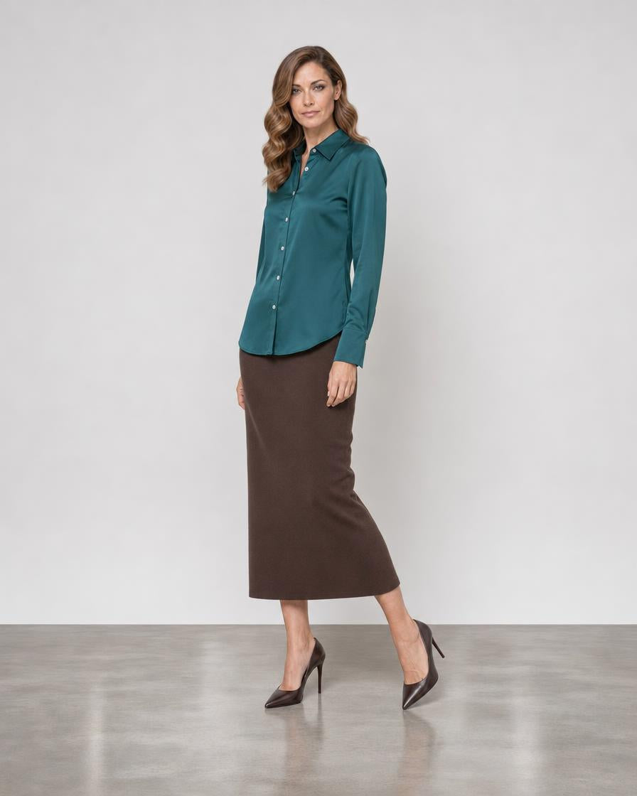 Slim Fit Blouse - Forest
