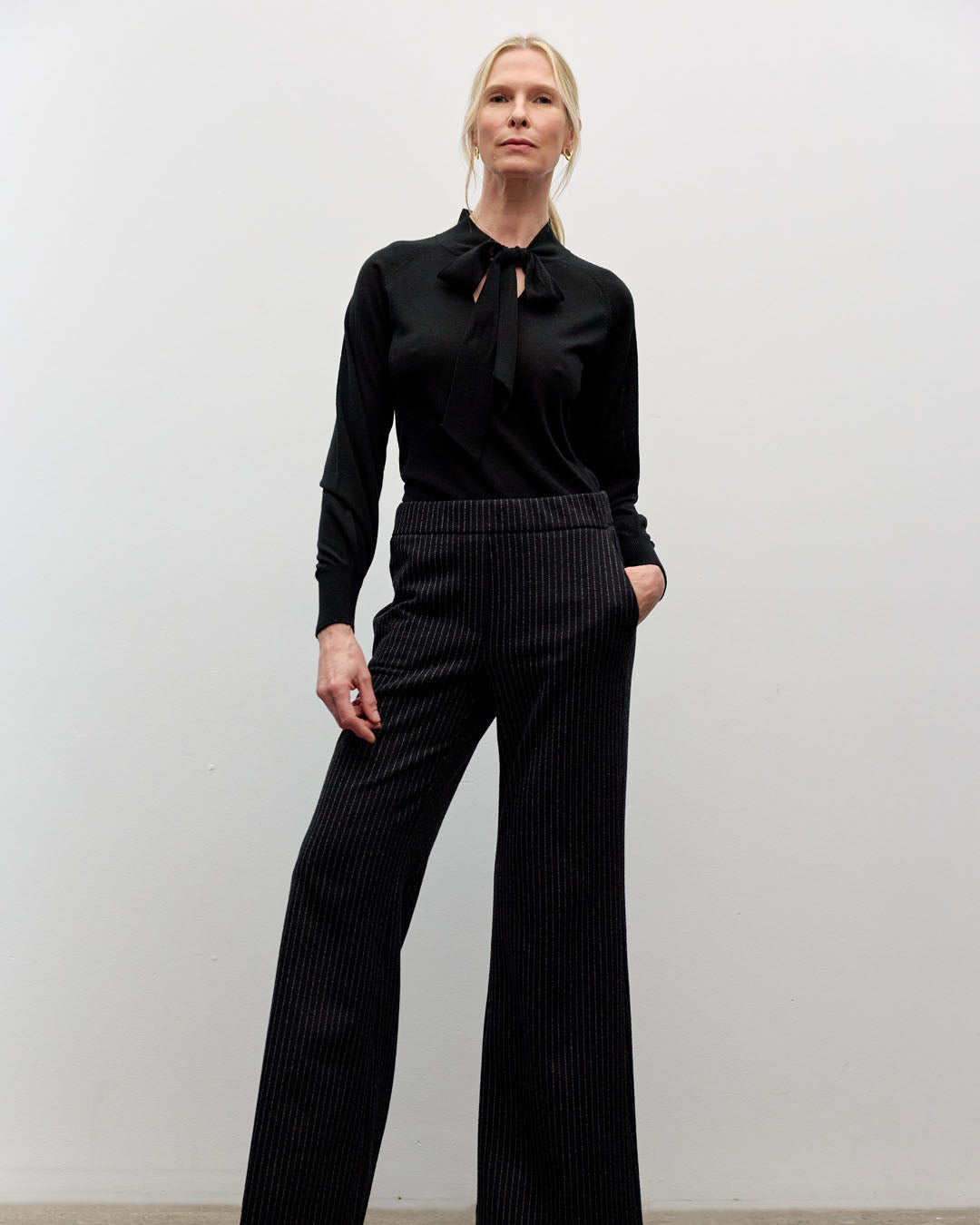 Knit Tie Top - Black