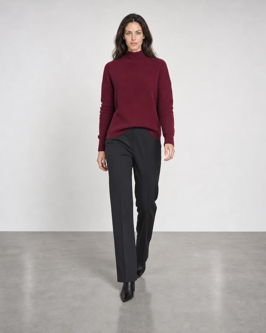 Textured Slouchy Funnel - Cordovan