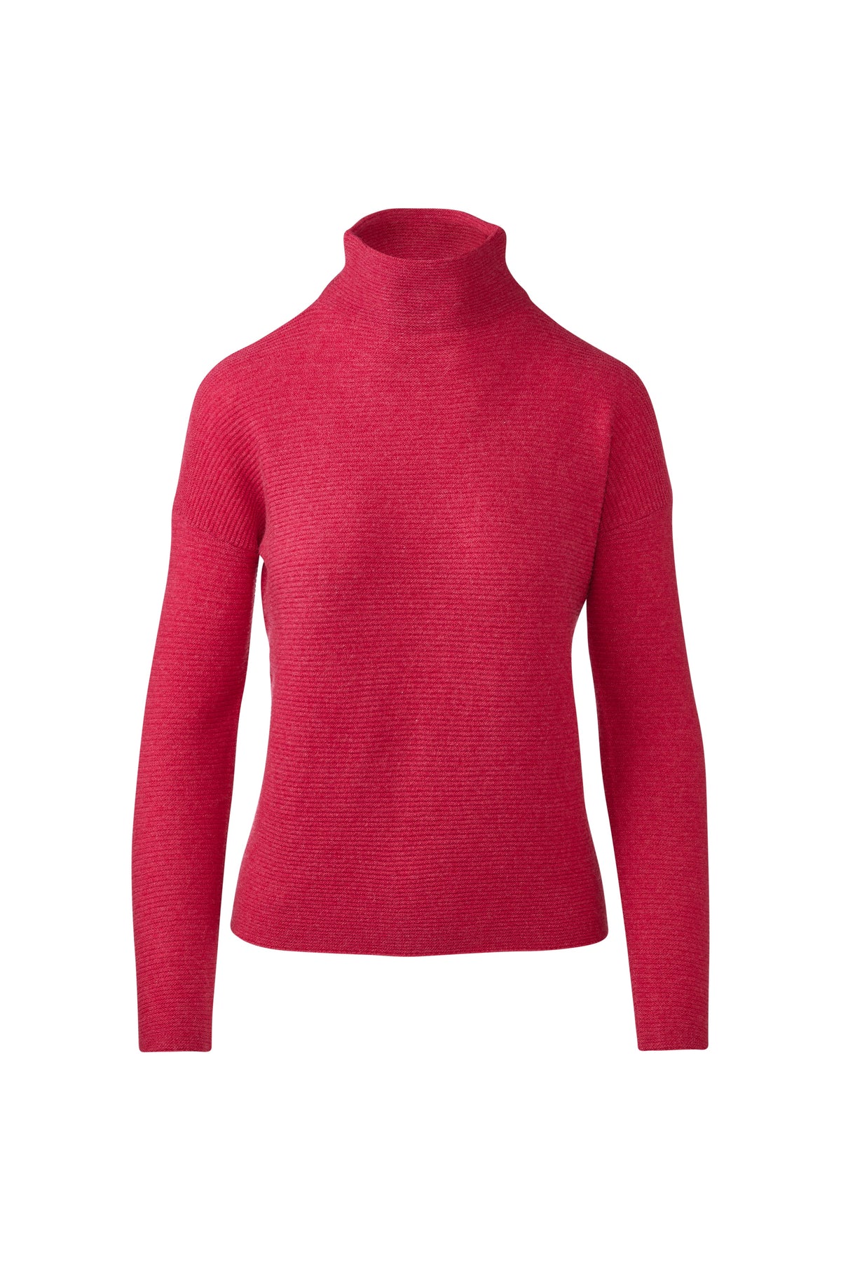 Textured Slouchy Funnel - Cranberry