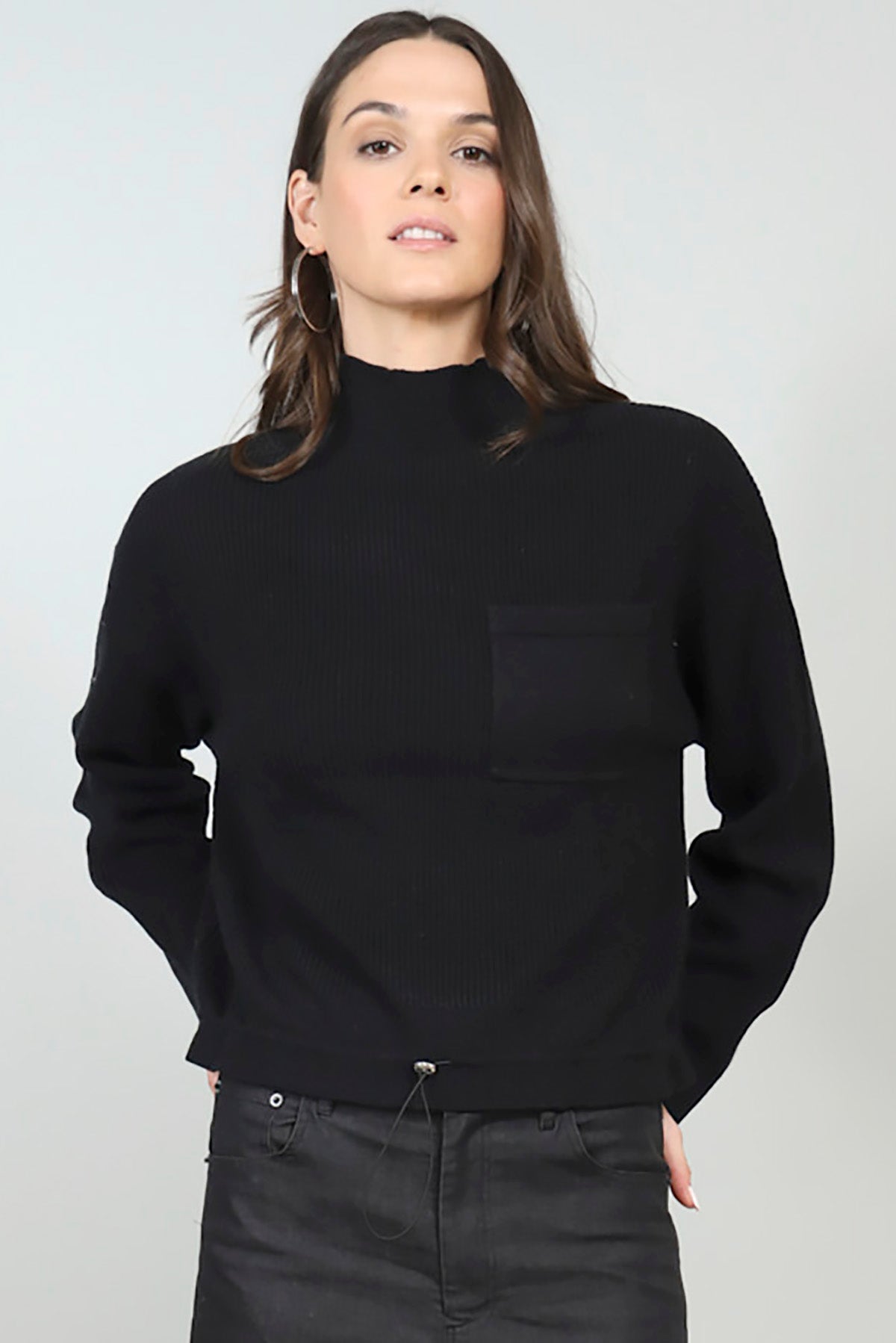 Janet Bungee Cord Sweater - Black