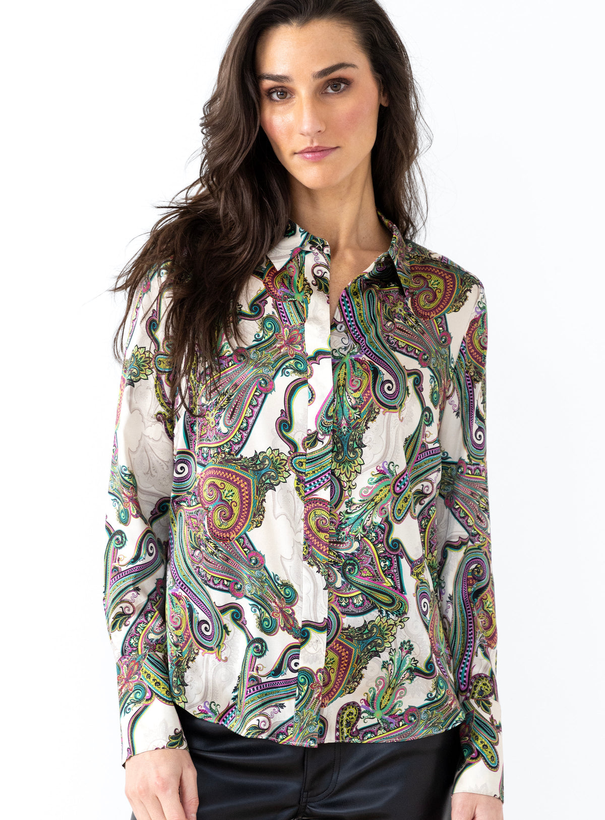 Go Le Blouse Slim Printed - Paisley Bliss
