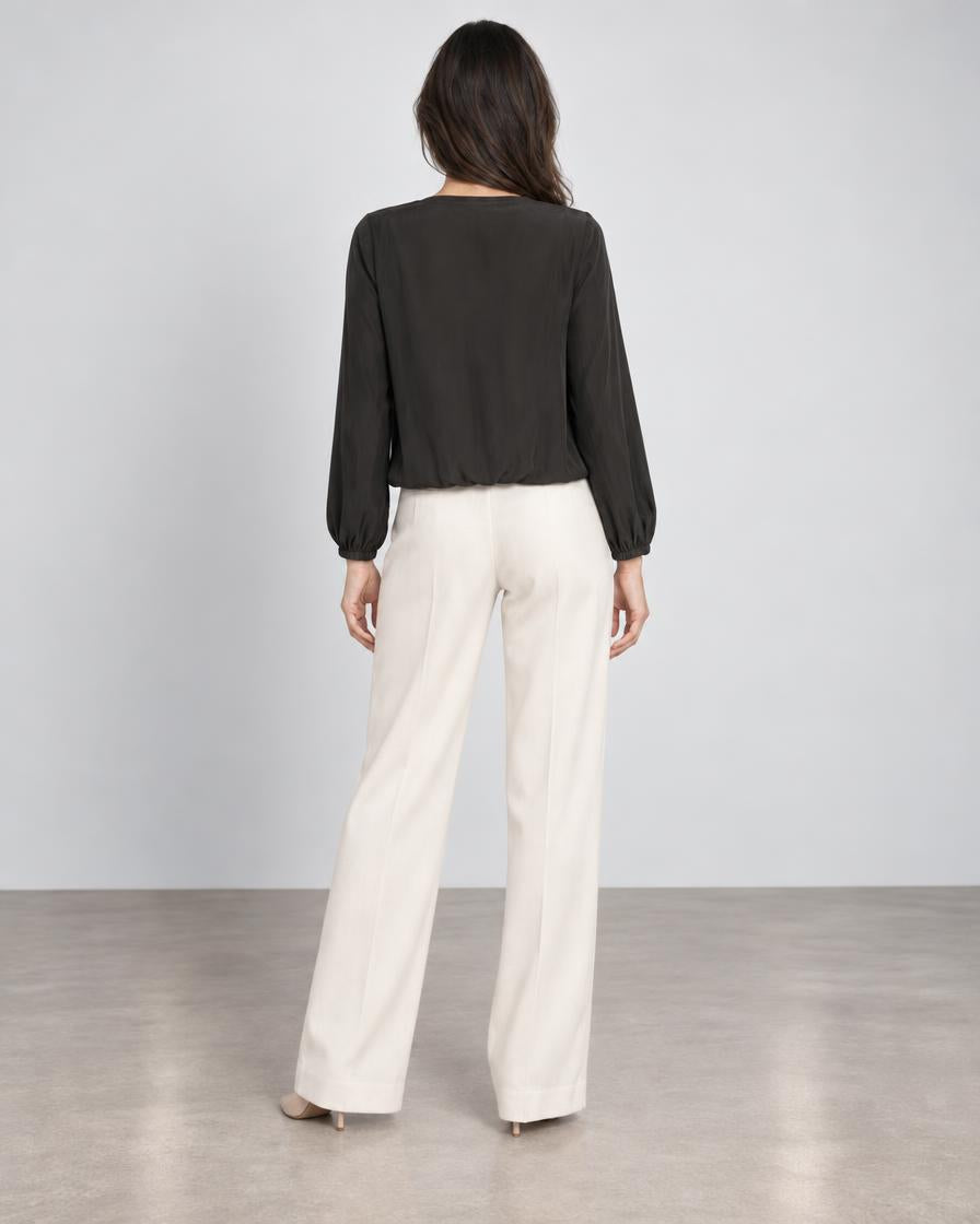 V Neck Top - Black