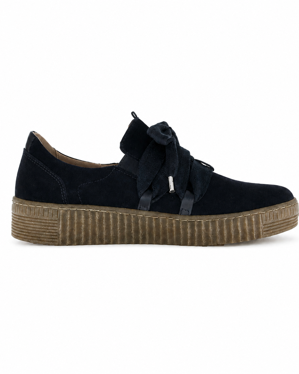 Gabor Dora bow platform sneaker in Navy/Nappa