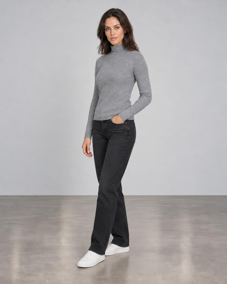 Textured Slouchy Funnel - Granite