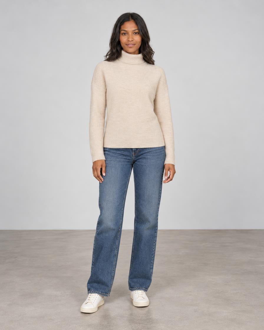 Textured Slouchy Funnel - Sandstone