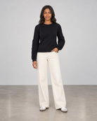 Fringe Sleeve Crew - Black