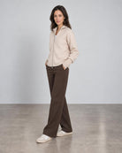 Knit Trim Zip Mock Coat - Sandstone