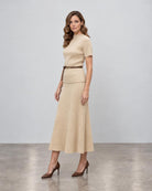 Short Sleeve Rib Top - Natural