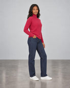 Textured Slouchy Funnel - Cranberry
