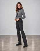 Tweed Zip Mock Cardigan - Black/Multi