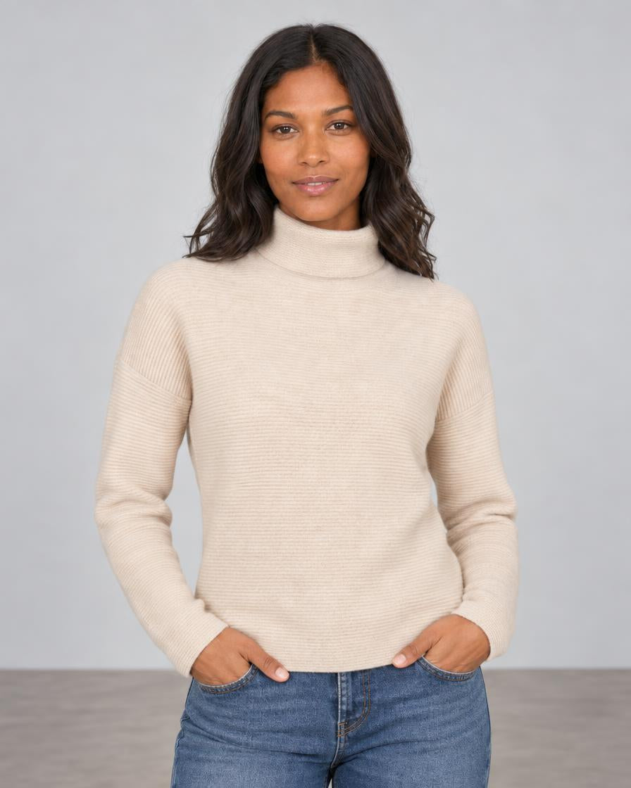 Textured Slouchy Funnel - Sandstone
