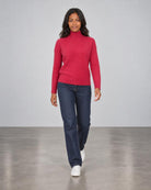 Textured Slouchy Funnel - Cranberry