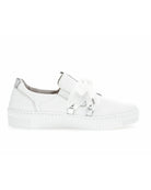 White sneaker with a bow on a white background
