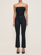 Bridget Boot High Rise Crop - Black Coated