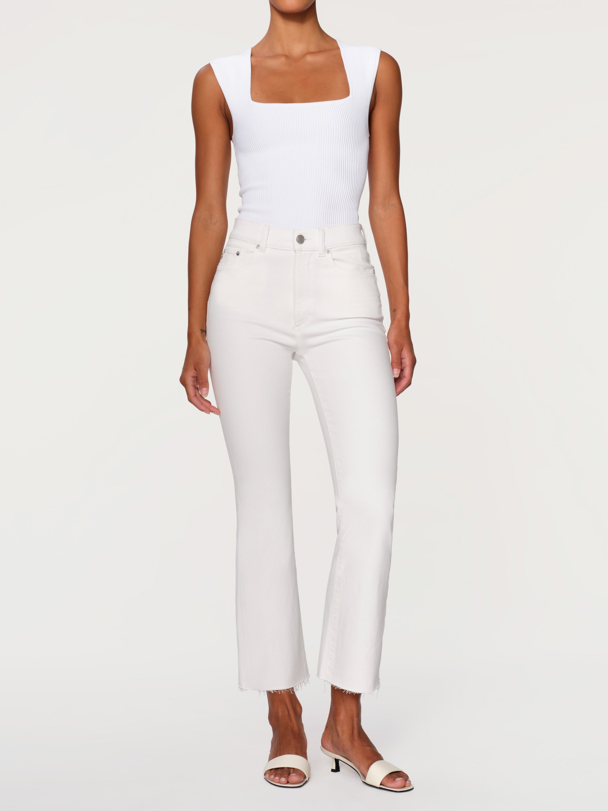 Bridget Boot High Rise Instasculpt Crop - White