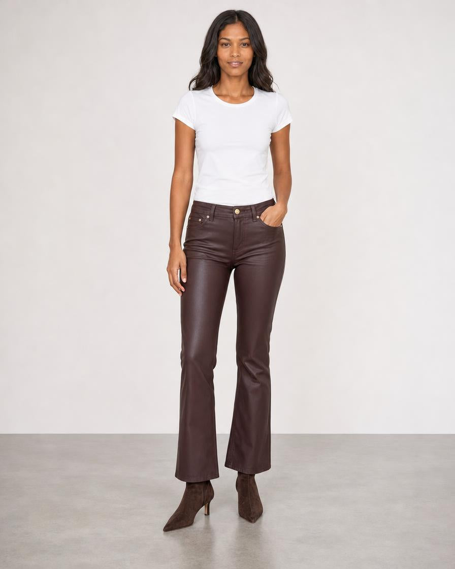 Bridget Boot High Rise Crop - Vin Rouge Coated