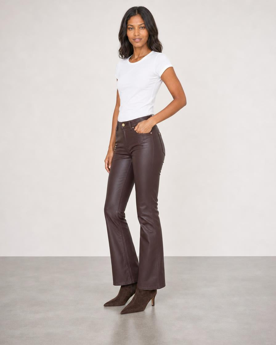 Bridget Boot High Rise Crop - Vin Rouge Coated