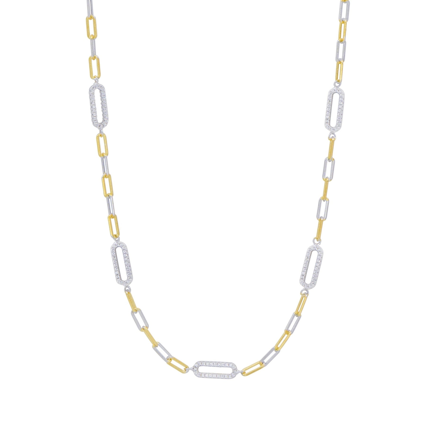 Signature Icon Pave Station Chain Link Necklace - 18