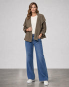 Cropped Asymmetrical Jacket - Turtle