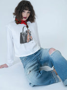 CPRESS Studio Carry Me Sunday Long Sleeve Tee in White