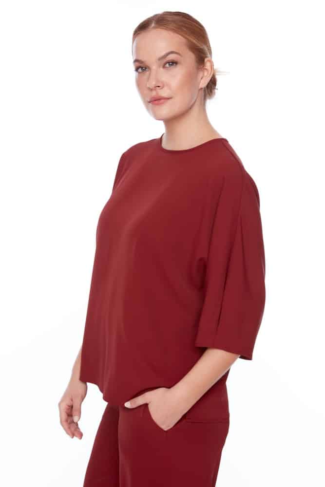 Vegan Silk Pleat Zipper Top