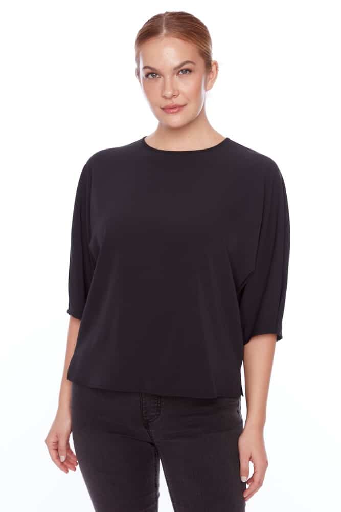 Vegan Silk Pleat Zipper Top