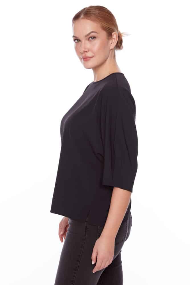 Vegan Silk Pleat Zipper Top