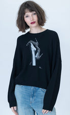 Rest & Play Jordyn Crew Sweater - Black
