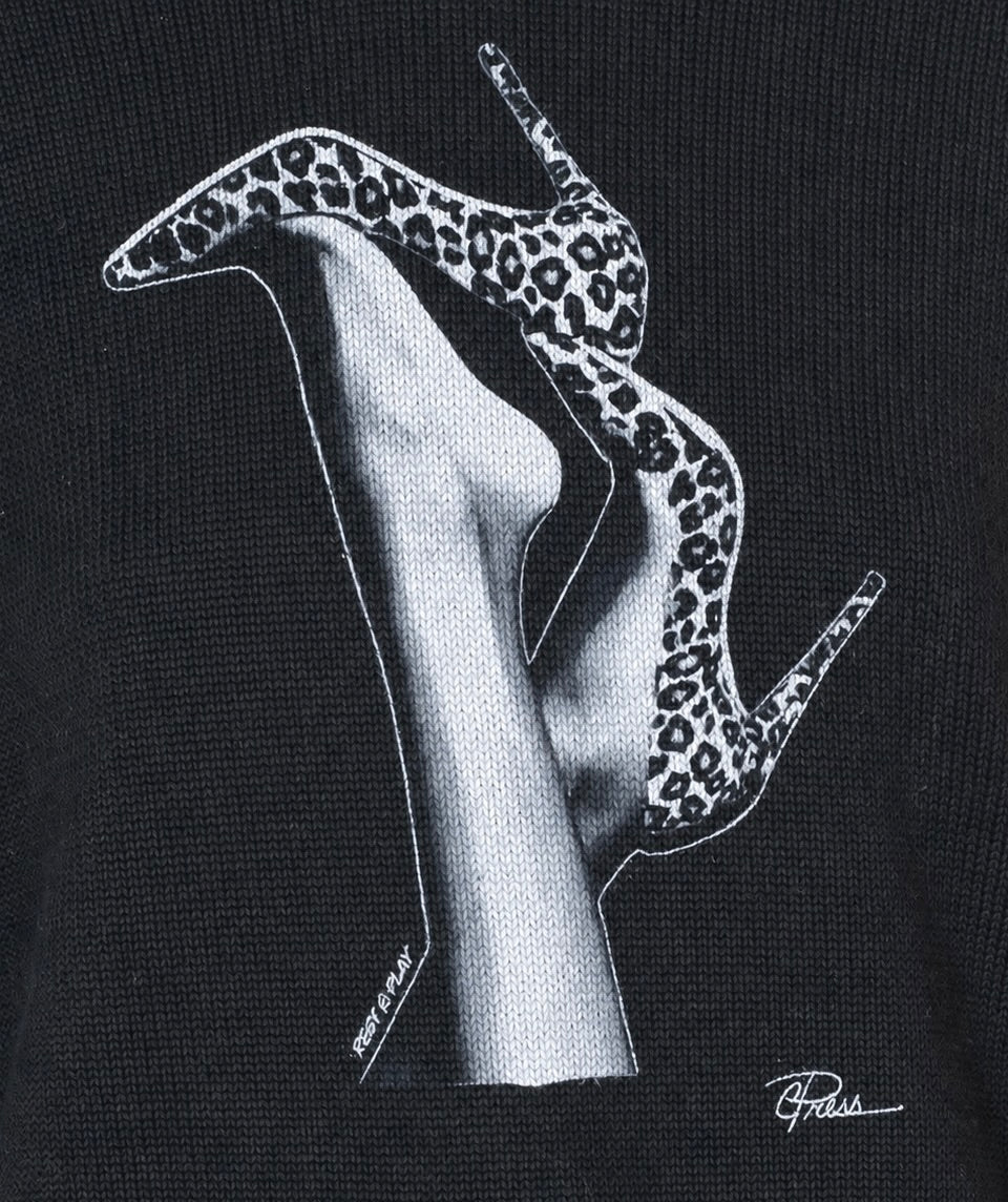 Rest & Play Jordyn Crew Sweater - Black