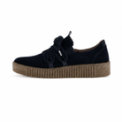 Gabor Dora bow platform sneaker in Navy/Nappa