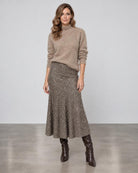 D.Exterior Sequin Knit Midi Skirt - Visone