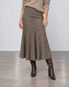 D.Exterior Sequin Knit Midi Skirt - Visone