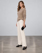 D.Exterior Sequin Textured Knit Sweater - Honey