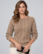 D.Exterior Sequin Textured Knit Sweater - Honey